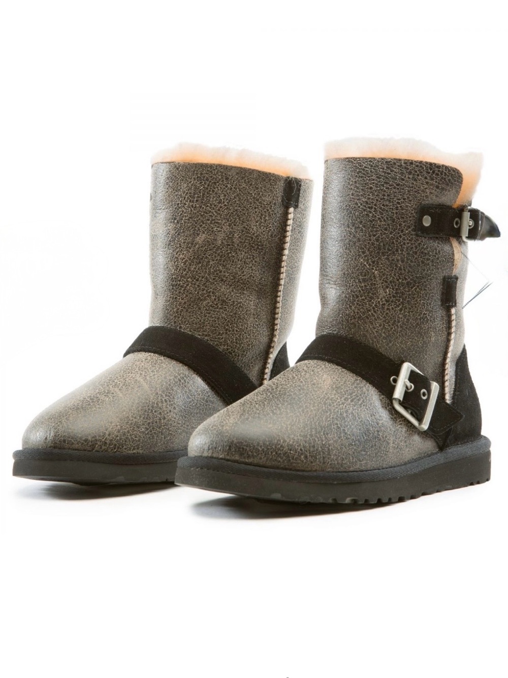 UGG Classic Dylan Short Boots Shearling-Lined With Buckle Size 9